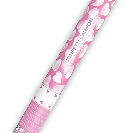 Feestbazaar Confetti kanon 40 cm witte hartjes