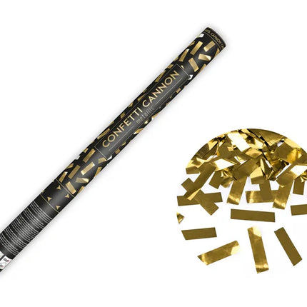 Feestbazaar Confetti kanon 60cm goud