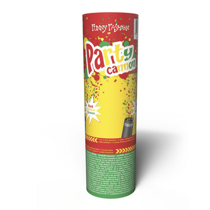 Feestbazaar Confetti Kanon Carnaval Rood/Geel/Groen (20cm)