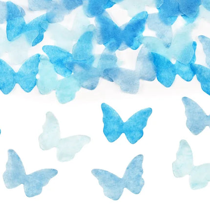 Feestbazaar Confetti Kanon Gender Reveal Vlinders Blauw (20cm)