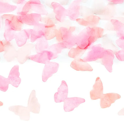 Feestbazaar Confetti Kanon Gender Reveal Vlinders Roze (20cm)