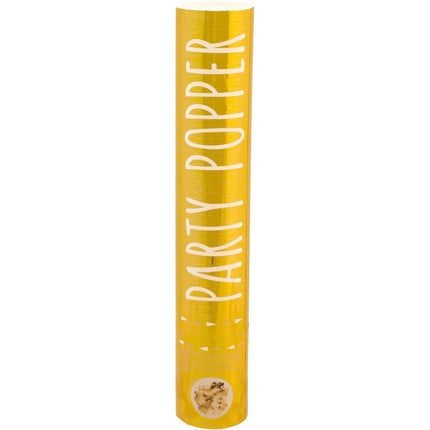Feestbazaar Confetti kanon goud - 28 cm