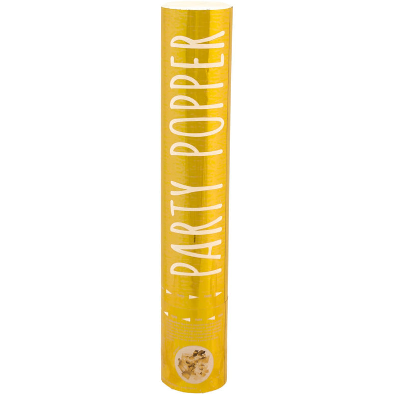 Feestbazaar Confetti kanon goud - 28 cm