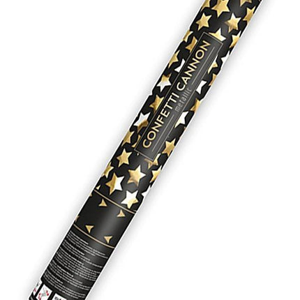Feestbazaar Confetti kanon Gouden sterren 40 cm