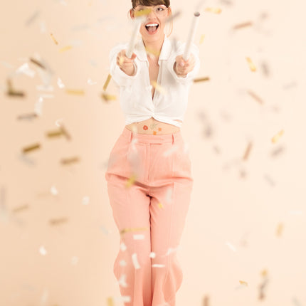 Feestbazaar Confetti Kanon Goud/Wit (35cm)
