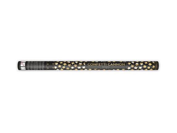 Feestbazaar Confetti kanon metallic Gouden sterren 80 cm