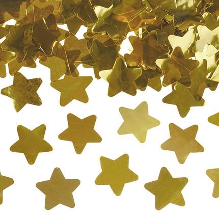 Feestbazaar Confetti kanon metallic Gouden sterren 80 cm