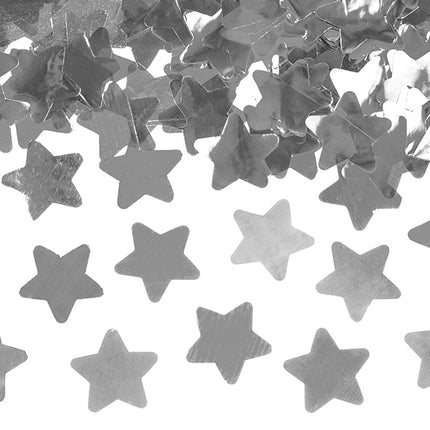 Feestbazaar Confetti kanon metallic Zilveren sterren 80 cm