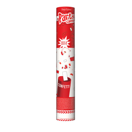 Feestbazaar Confetti Kanon Rood en Wit (60cm)