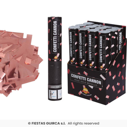 Feestbazaar Confetti Kanon Rose Goud Metallic (30cm)