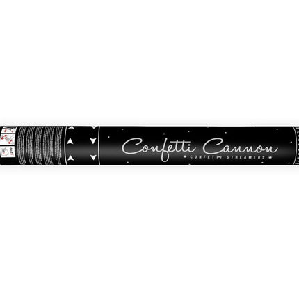 Feestbazaar Confetti Kanon Slierten Metallic Zilver (40cm)