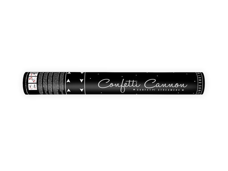 Feestbazaar Confetti Kanon Slierten Metallic Zilver (40cm)