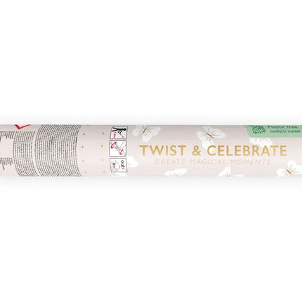 Feestbazaar Confetti Kanon Vlinders Wit (20cm)