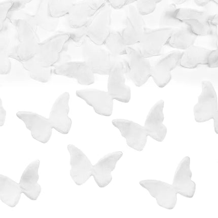 Feestbazaar Confetti Kanon Vlinders Wit (20cm)