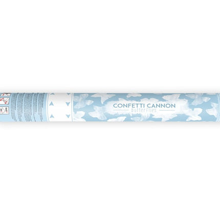 Feestbazaar Confetti Kanon Vlinders Wit 40cm