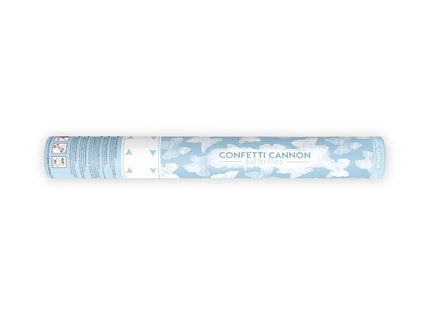 Feestbazaar Confetti Kanon Vlinders Wit 40cm