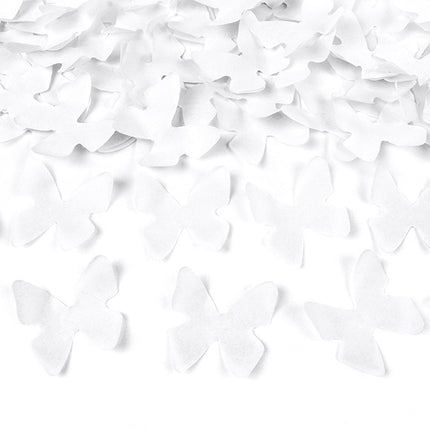 Feestbazaar Confetti Kanon Vlinders Wit 40cm