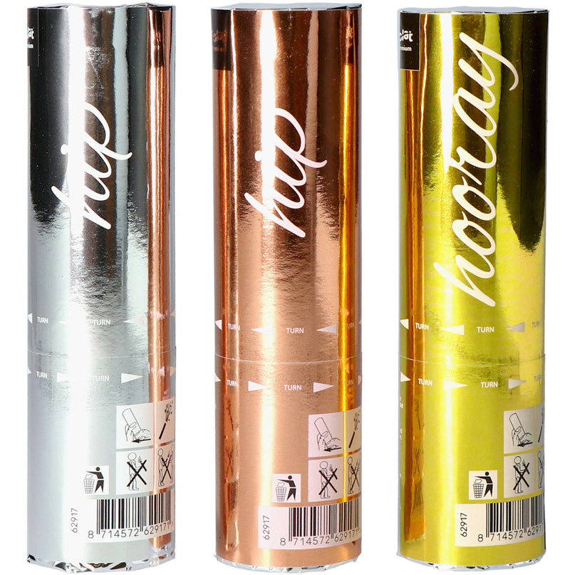 Feestbazaar Confetti Kanonnen Set Shimmer - 3 Stuks