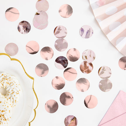 Feestbazaar Confetti rond folie rose goud 15gr