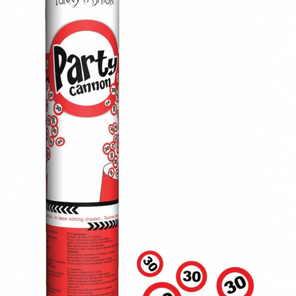 Feestbazaar Confetti shooter 20cm traffic 30 jaar