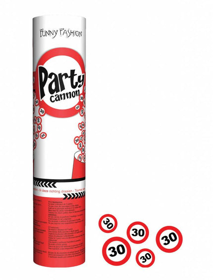 Feestbazaar Confetti shooter 20cm traffic 30 jaar