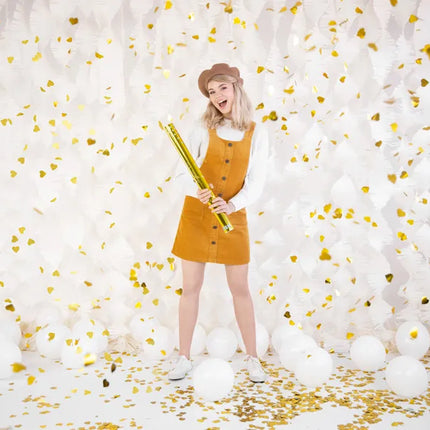 Feestbazaar Confetti Shooter Hartjes Goud - 60 cm