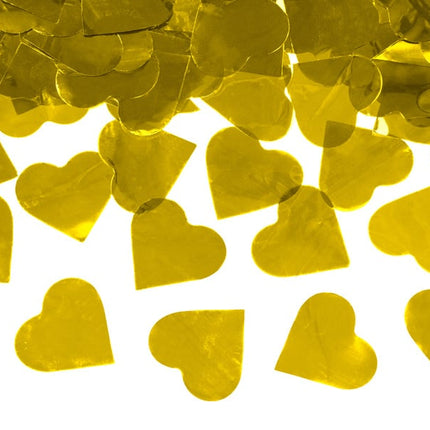 Feestbazaar Confetti Shooter Hartjes Goud - 60 cm