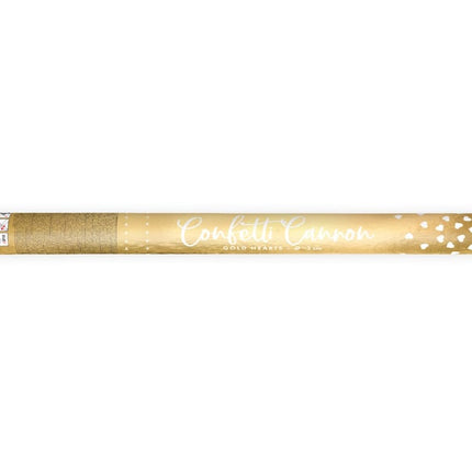 Feestbazaar Confetti Shooter Hartjes Goud - 60 cm