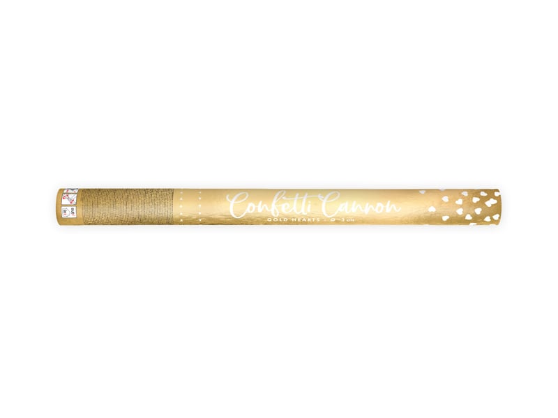 Feestbazaar Confetti Shooter Hartjes Goud - 60 cm