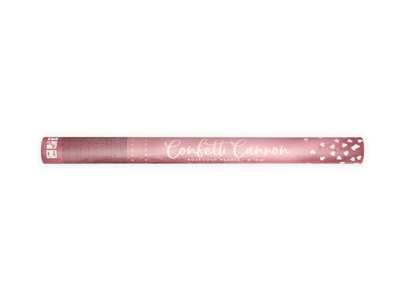 Feestbazaar Confetti Shooter Hartjes Roségoud - 60 cm