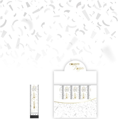 Feestbazaar Confetti Shooter huwelijk wit 20 cm