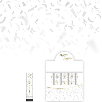 Feestbazaar Confetti Shooter huwelijk wit 20 cm