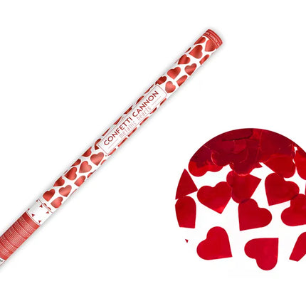 Feestbazaar Confetti Shooter Rode Hartjes - 80 cm