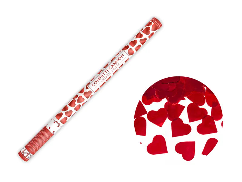 Feestbazaar Confetti Shooter Rode Hartjes - 80 cm