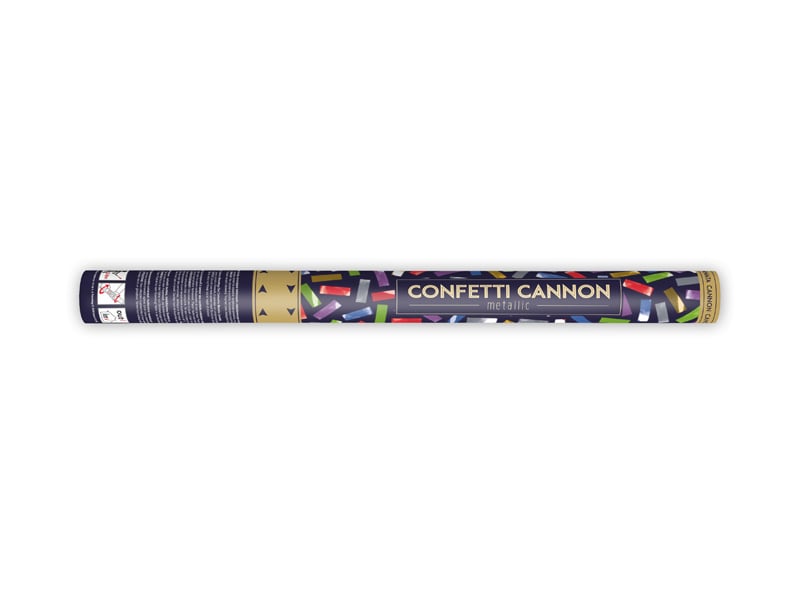 Feestbazaar Confettikanon Multikleur Metallic - 60 cm