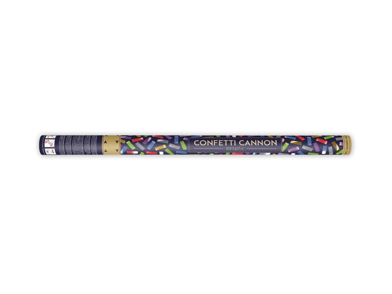 Feestbazaar Confettikanon Multikleur Metallic - 80 cm