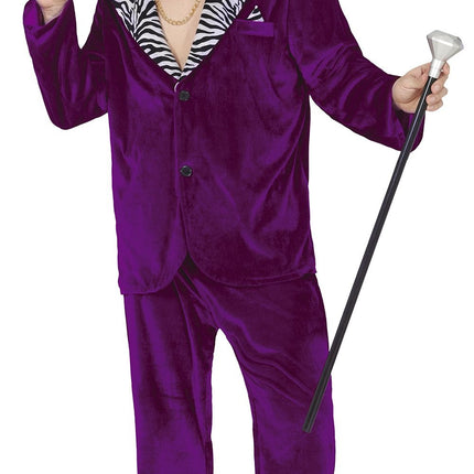 Feestbazaar Cool man Pimp Outfit Paars