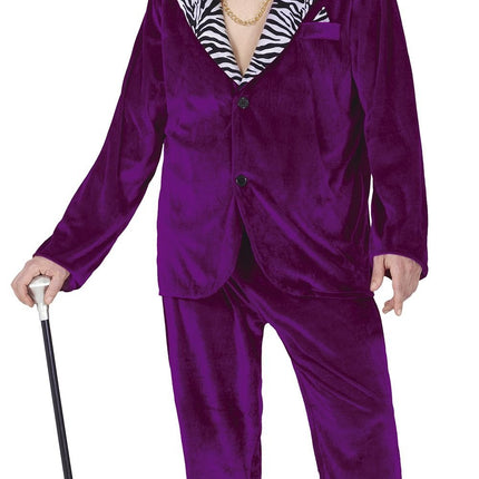 Feestbazaar Cool man Pimp Outfit Paars