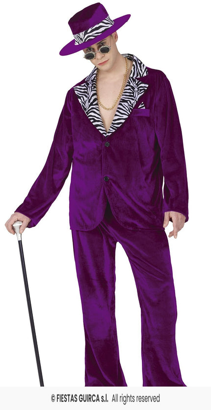 Feestbazaar Cool man Pimp Outfit Paars