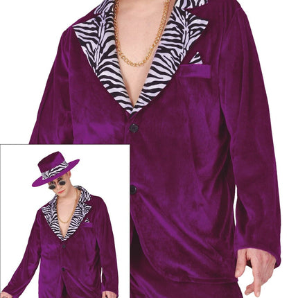 Feestbazaar Cool man Pimp Outfit Paars