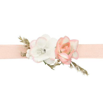 Feestbazaar Corsage Bruiloft Bloemen Peach/Wit