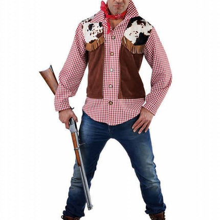 Feestbazaar Cowboy blouse met ingenaaid vestje