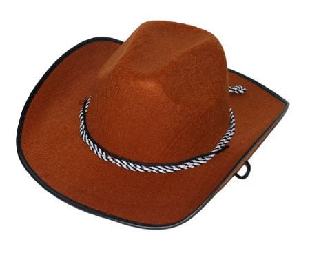 Feestbazaar Cowboy hoed bruin met koord