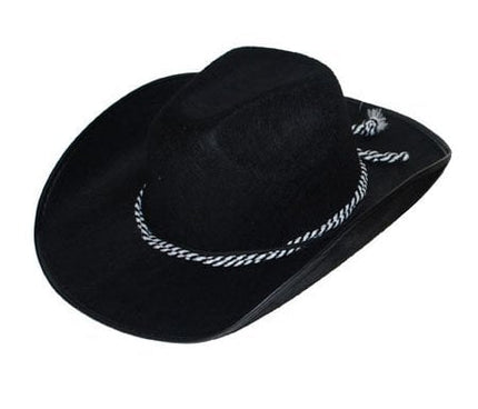 Feestbazaar Cowboy hoed zwart met koord