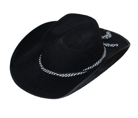 Feestbazaar Cowboy hoed zwart met koord