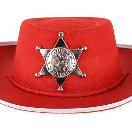 Feestbazaar Cowboy hoedje kind rood 52 cm