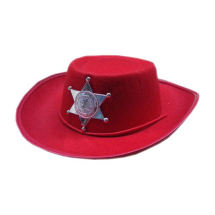 Feestbazaar Cowboy hoedje kind rood 52 cm