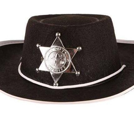 Feestbazaar Cowboy hoedje kind zwart 52 cm