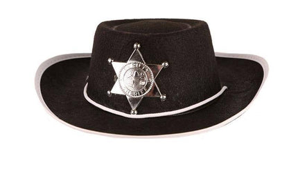 Feestbazaar Cowboy hoedje kind zwart 52 cm