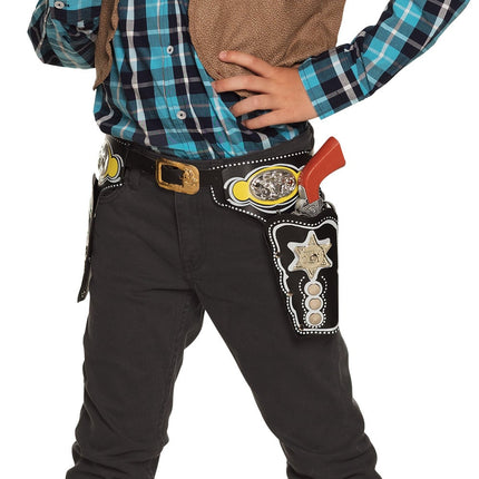 Feestbazaar Cowboy Riem Met Dubbele Holsters Kind